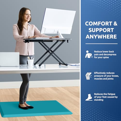 Image of KitchenClouds Kitchen Mat Cushioned Anti Fatigue Rug 20 inchx32 inch Water Resistant Non Slip Standing and Comfort Desk /Floor Mats for House Sink Office (Green)