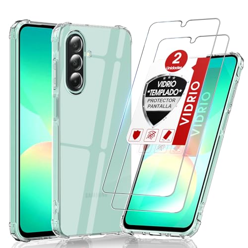 LeYi Funda para Samsung Galaxy A26/A 26 5G 5 G con [2 Unidades] Cristal Templado, Carcasa Armor Silicona Soft Skin TPU Case Antigolpes Cover, Transparente