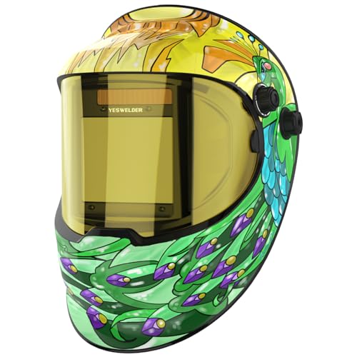 Image of YESWELDER Auto Darkening Welding Helmet with SIDE VIEW, 180° Panoramic View, 1/1/1/1 True Color Solar Powered Welder Hood, Wide Shade 3/5-9/9-13 Welder Mask for TIG MIG ARC CUT and GRIND, LYG-Q800D