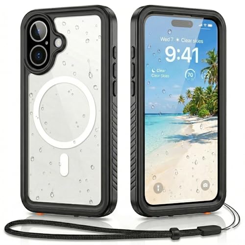 Coque magnétique pour iPhone 17 avec protection intégrale noire haut de gamme