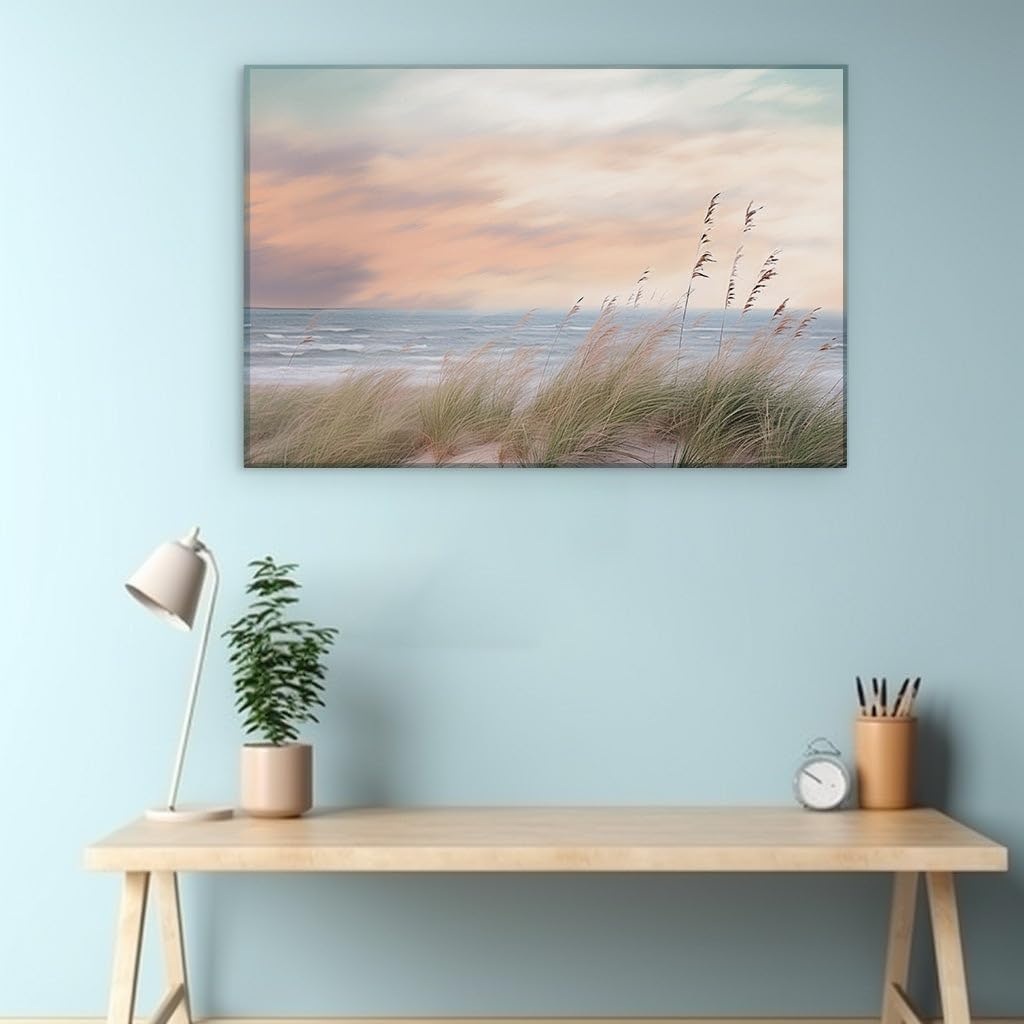 Canvas for Living room. Seaside Serenity A Canvas of Coastal Bliss, 27 x 18 inch Canvas Wall Art - Modern Home Decor
