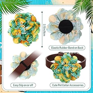 Sanwuta 100 Pcs Dog Collar Flowers Charms for Summer Hawaiian Pet Flower Collar Bow Ties Seasonal Dog Accessories Slides Attachment for Small Medium Large Dogs Cat Puppy Bows Grooming Supplies Cucciolini Doodles Sanwuta 100 pcs dog collar flowers charms for summer hawaiian pet flower collar bow ties seasonal dog accessories slides attachment for small medium large dogs cat puppy bows grooming supplies cucciolini doodles