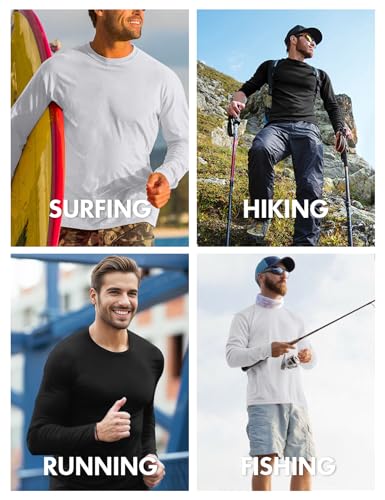 Men's UPF 50+ Long Sleeve Tee Shirts UV Sun Protection Quick Dry Tee Shirt Swim Athletic Running Workout4