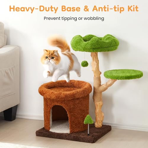 Torre para Gatos de Madera con Rascadores y Camita miniatura 2