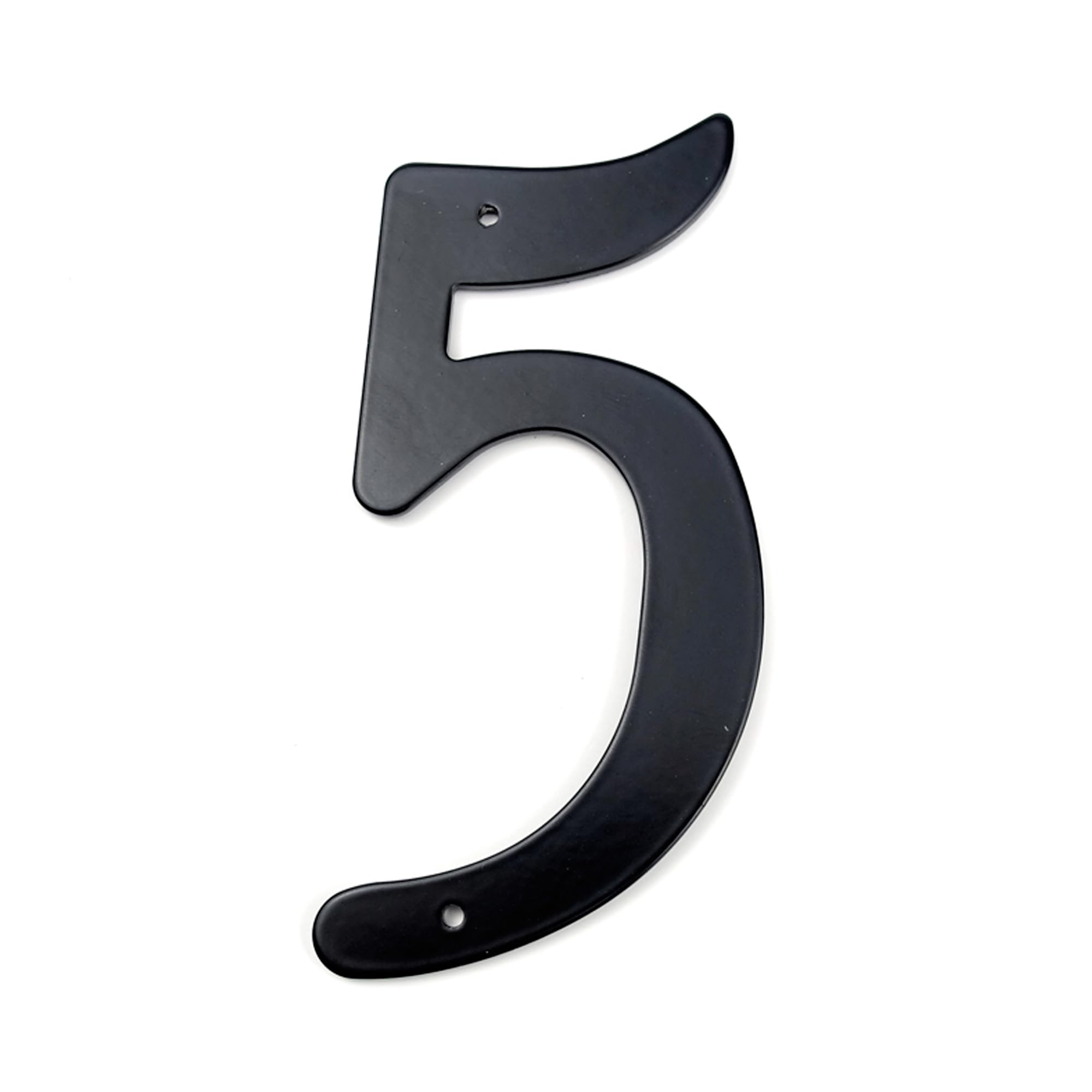 HASWARE 4 Inch Thin Black Aluminum House Numbers, Waterproof Anti-Rust Modern Address Numbers with Mounting Screws, Easy to Install Home Door Numbers for Wall Fence Mailbox Garage (Black, 5)