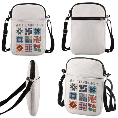 Quilting Gift I Still Play with Blocks Crossbody Bag Quilt Retreat Gift Quilt Block Gift4