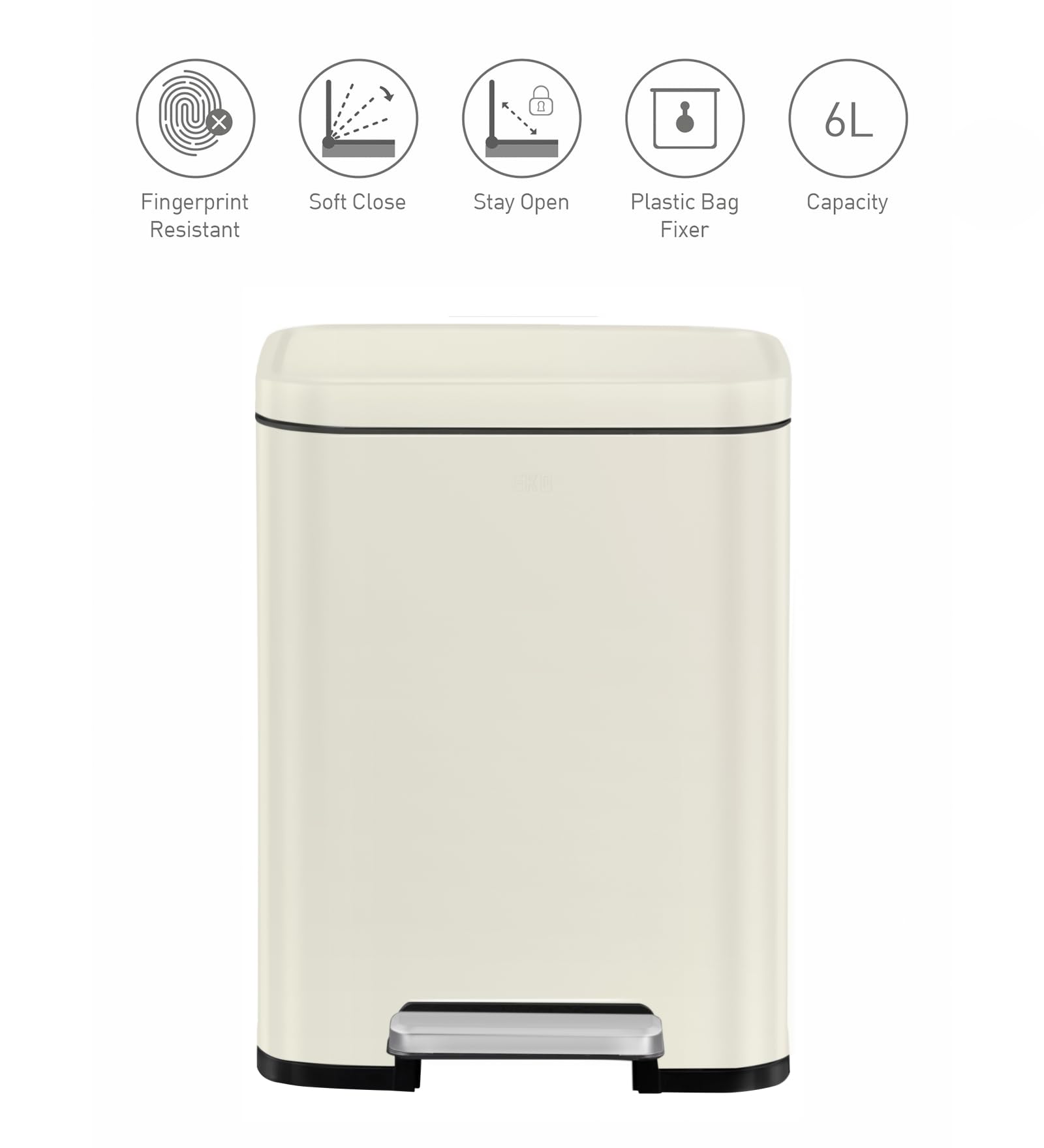 Compact Stainless Steel Step Trash Can - 6L EKO -3 Compact Stainless Steel Step Trash Can - 6L EKO -3