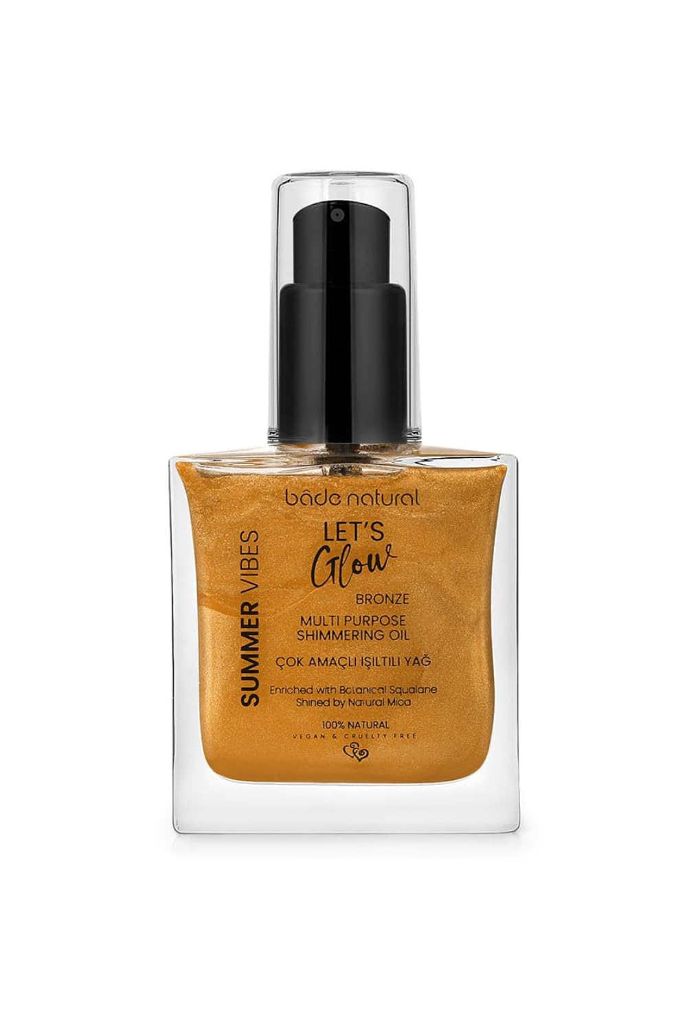 Bade Natural Işıltılı Yağ Bronze 50 ml Bitkisel Skualan İçerikli Çok Amaçlı Nemlendirici