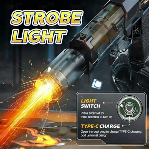 Image of VikriDA Automatic Electric Water Gun with Light-Up Silencer Free Extra Rechargeable Battery Continuous Firing Water Blaster for Kids Beach, Pool & Outdoor Summer Toy