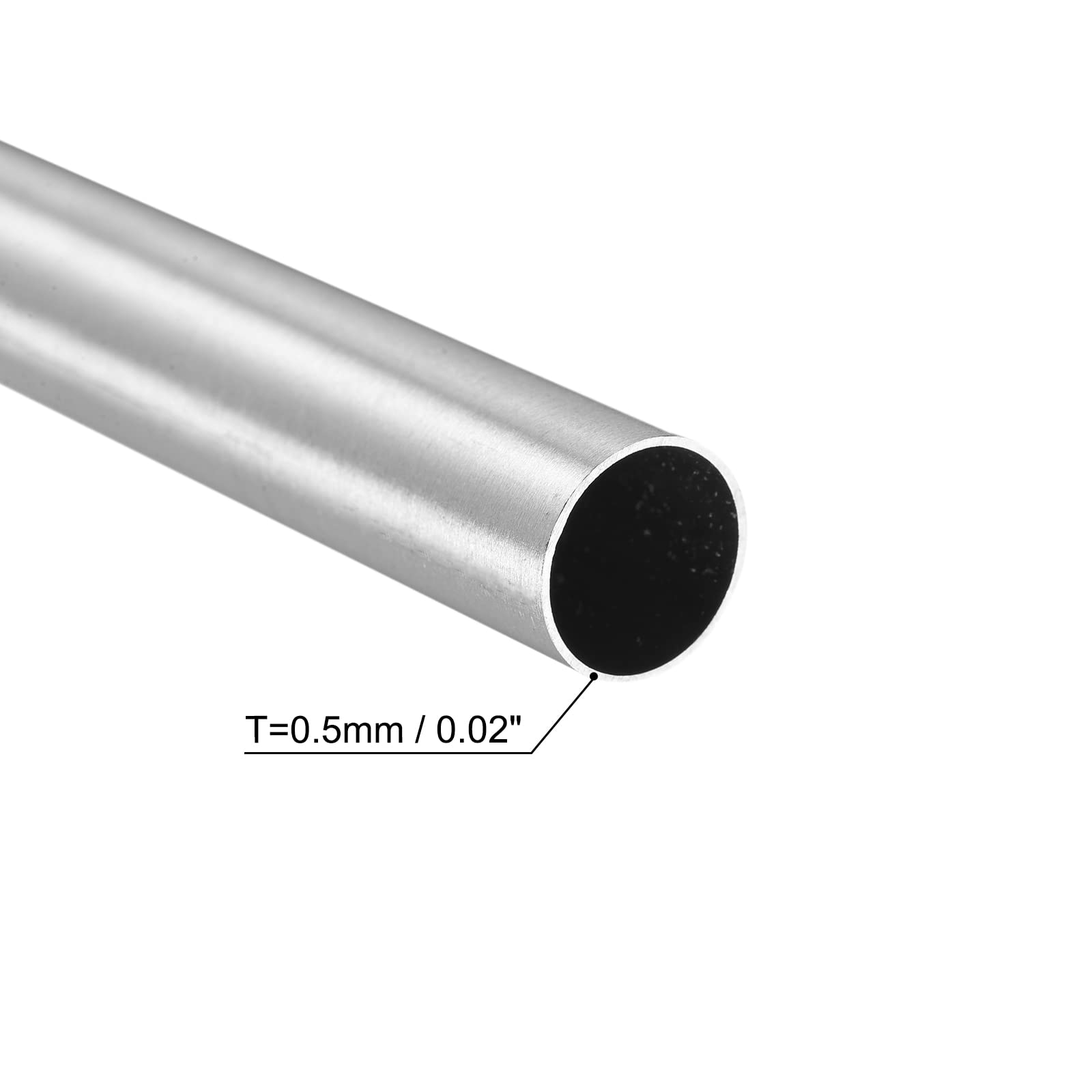 sourcing map 2 szt. rura ze stali nierdzewnej 304, 13 mm, 0,5 mm, grubość ścianki: 250 mm