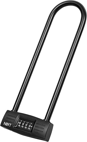 Combinación de bloqueo u cerradura de bicicleta, código reiniciable, grillete largo, candado resistente para bicicleta, scooter, motocicletas,