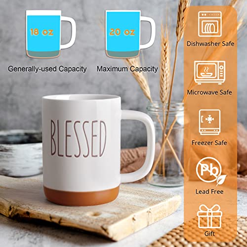 Alelion 20 Oz Large Coffee Mug, Ceramic Coffee Mug With Big Handle For Latte Tea Hot Chocolate, Thank You Gifts For Fathers Day Dad Women Men Mom Teacher, Microwavable And Dishwasher Safe, White #TOP1