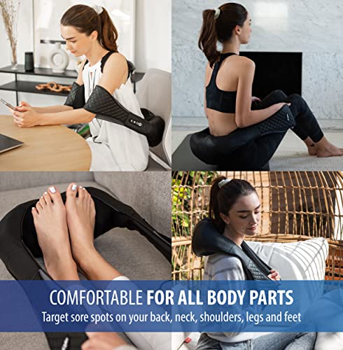 Zyllion Shiatsu Neck And Back Massager - 3D Kneading Deep Tissue Massage With Heat For Shoulders, Legs, Feet And Muscle Pain Relief - Black (Zma-28-Bk) #TOP6