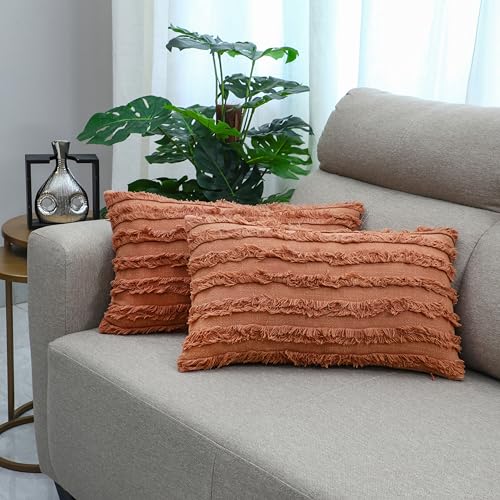 Image of mosey 12x20 Cushion Covers Set of 2 | 100% Cotton Rectangle Cushion Covers for Sofa, Bed | Boho Rectangular Shape Cushion Covers 12 inch x 20 inch | Rustic