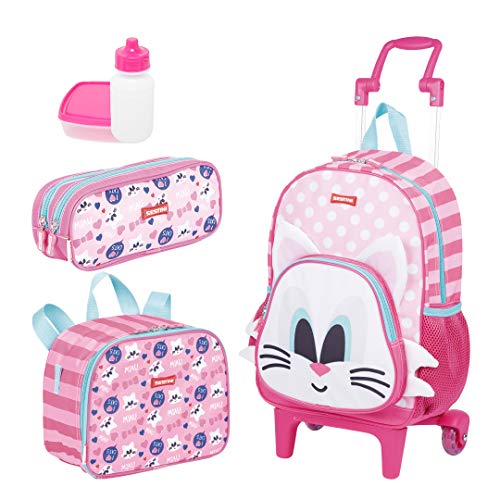 Kit Mochila Infantil Kids Cat 18Y Lancheira Estojo Sestini