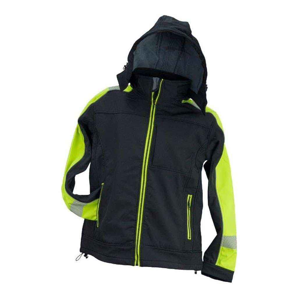 Arbeitsjacke mit Kapuze Softshell GL-8364, mit Fleece gefüttert, atmungsaktiv, wasserdicht.