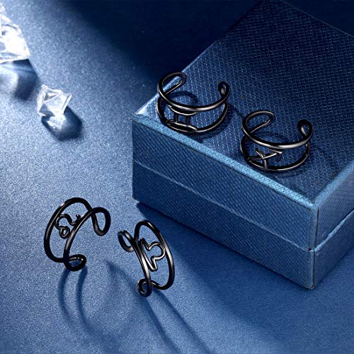 Beautlace Gemini Adjustable Ring Constellation Astrology Black Gun Plated Opening Statement Horoscope Zodiac Ring For Women Men Teen Girls Jewelry Gift Kr0002G-K #TOP7