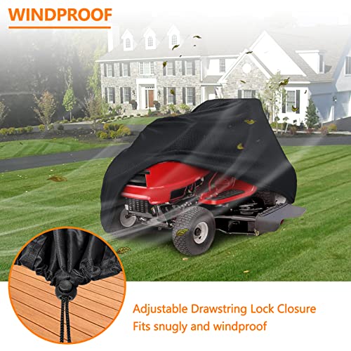Lawn Mower Cover, Heavy Duty Waterproof Universal Fit Mower Cover, UV Protection Tractor Mower Cover, All Season/Weather Protection - Thumbnail 5