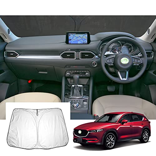 【GAFAT】MAZDA マツダ CX-5 KF系 2代目 2017年モデル~現行 新型 cx-5 kf サンシェード 専用 車用サンシェード フロントガラス用 UVカット 折り畳み cx-5 アクセサリー kf 遮光 断熱 紫外線カット 日よけ 収納袋付
