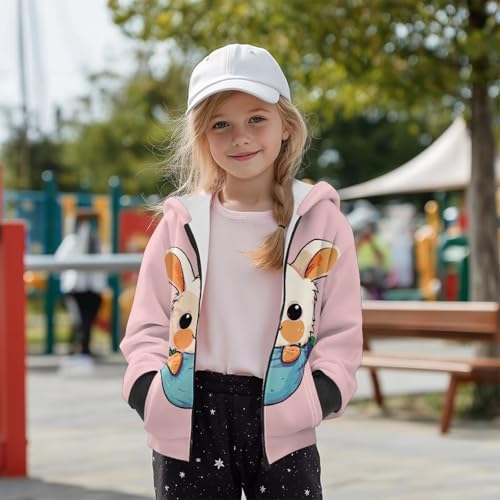 Girls' Full-Zip Fleece Hoodie Sweatshirt Stretch Girl Full-Zip Fleece Jacket Girls' Zips Up Hoodie Fall Pullover4