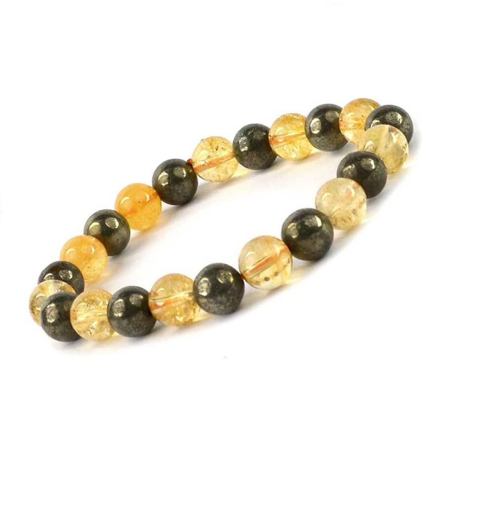 DHYANARSH Citrine and Pyrite Beads Bracelet 8mm Gemstone Stretch Bracelet (B07XRVKRPZ) Amazon Price History, Amazon Price Tracker