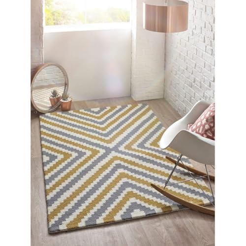 Image of Hand Tufted Wool Carpets Anti Shedding Rug Modern Carpets for Living Room Size 12x18 Feet