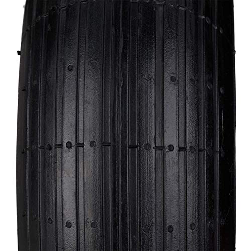 Relaxdays Wheelbarrow Tyre, 4.00-6, Plastic Rim, Pneumatic, 3 Adaptors, Replacement Spare Wheel, Black-Red #TOP6