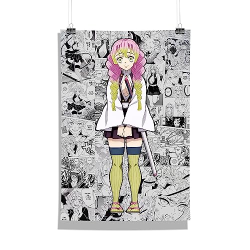 Image of MCSID RAZZ - Demon Slayer - Mitsuri Kanroji - The Love hashira Design A4 Size Poster (With Frame) - Best Gift For Demon Slayer Fans /Best Artifacts To Your Home & Decor /For Anime Fandom