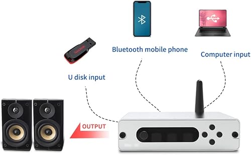 Miniatura 9 de ZHANGLINER - Reproductor de dac Bluetooth 50 amplificador de audio digital de alta fidelidad con memoria USB salida Bluetooth para amplificador