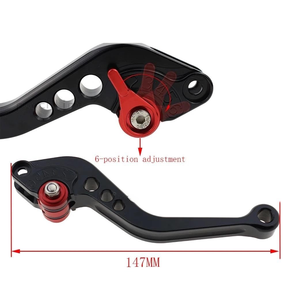 Kit Levier D'embrayage Pour MSX 125 Pour MSX125 Pour GROM 2013-2023 Pour MSX125SF 2016-2023 Leviers D'embrayage De Frein Réglables De Moto Levier À Poignées Courtes/longues Embrayage Frein ( Taille