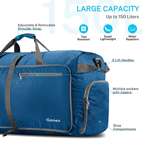Gonex 150L Packable Travel Duffle Bag & 40L Foldable Duffel Bags4