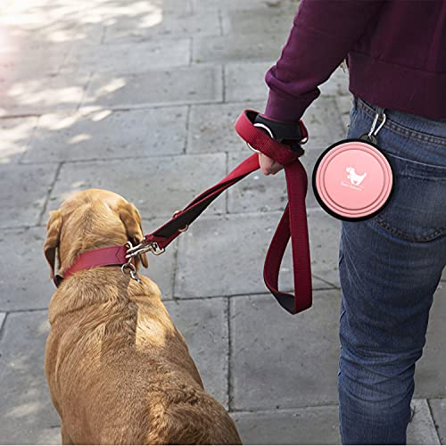 Rest-Eazzzy Collapsible Dog Bowls for Travel, 2-Pack Dog Portable Water Bowl for Dogs Cats Pet Foldable Feeding Watering Dish for Traveling Camping Walking with 2 Carabiners, BPA Free