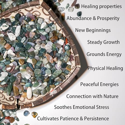 Image of Moss Agate Chips Bulk 1lb, 1200+ Pieces, 5-8mm Natural Gemstones