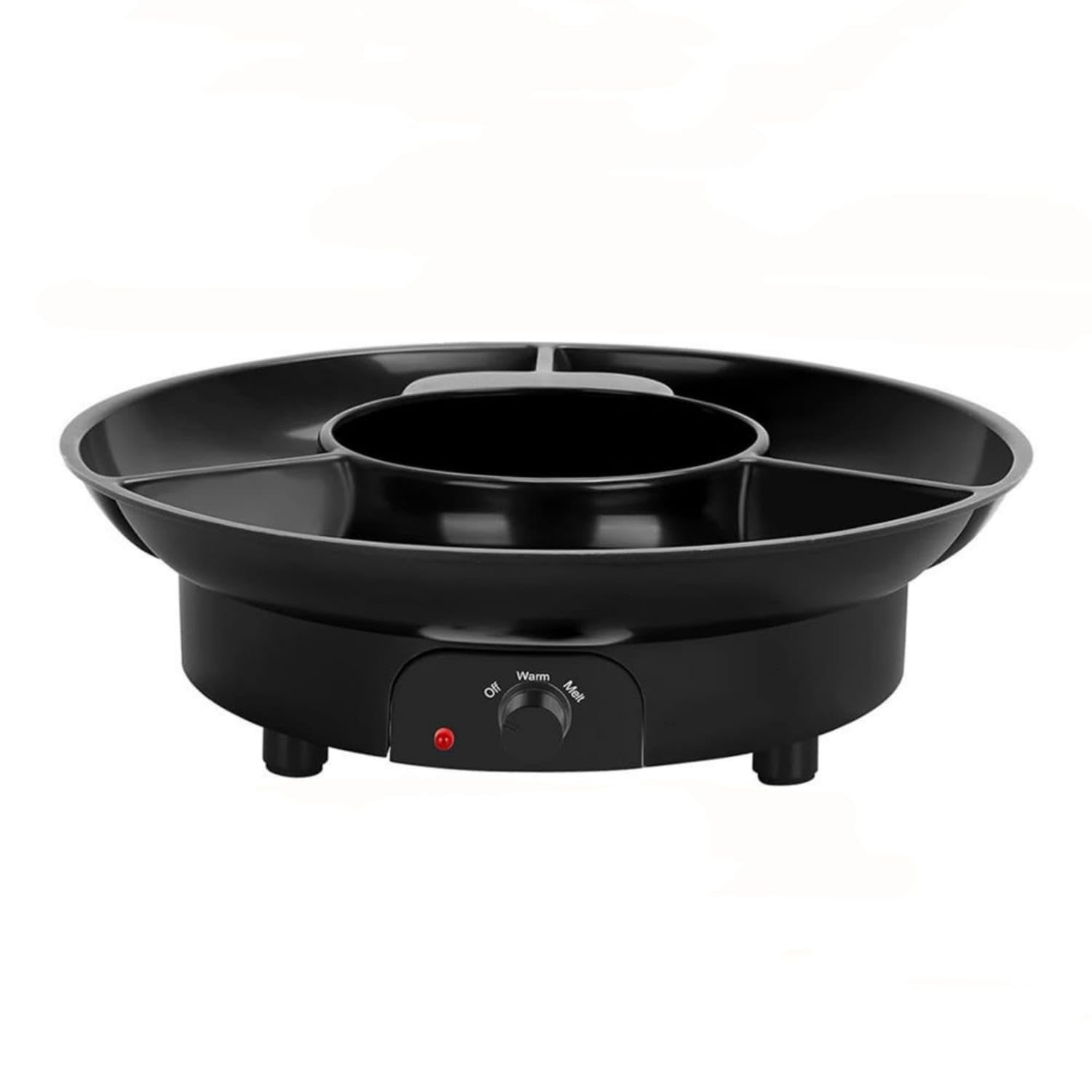 electric chocolate melting pot tabletop chocolate melter two-wayvoltage fondue pot with tray high-temperature resistant for hosts, families, parties, dessert tables, black, us plug f-612