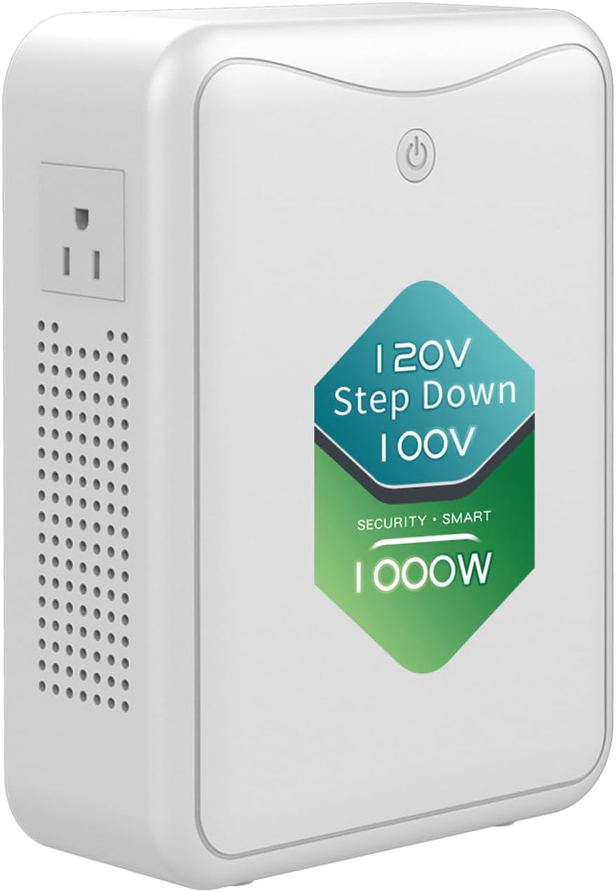 ZHENGXI 120v to 100v Voltage Converters Step Down Transformer 1000W, No Noise, Ten Protection Functions,Using Japan Appliances in US