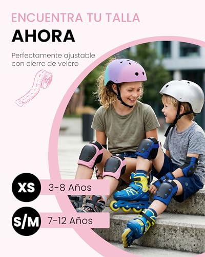 Rodilleras y coderas niña XS 99FLIPS color rosa para patines 5