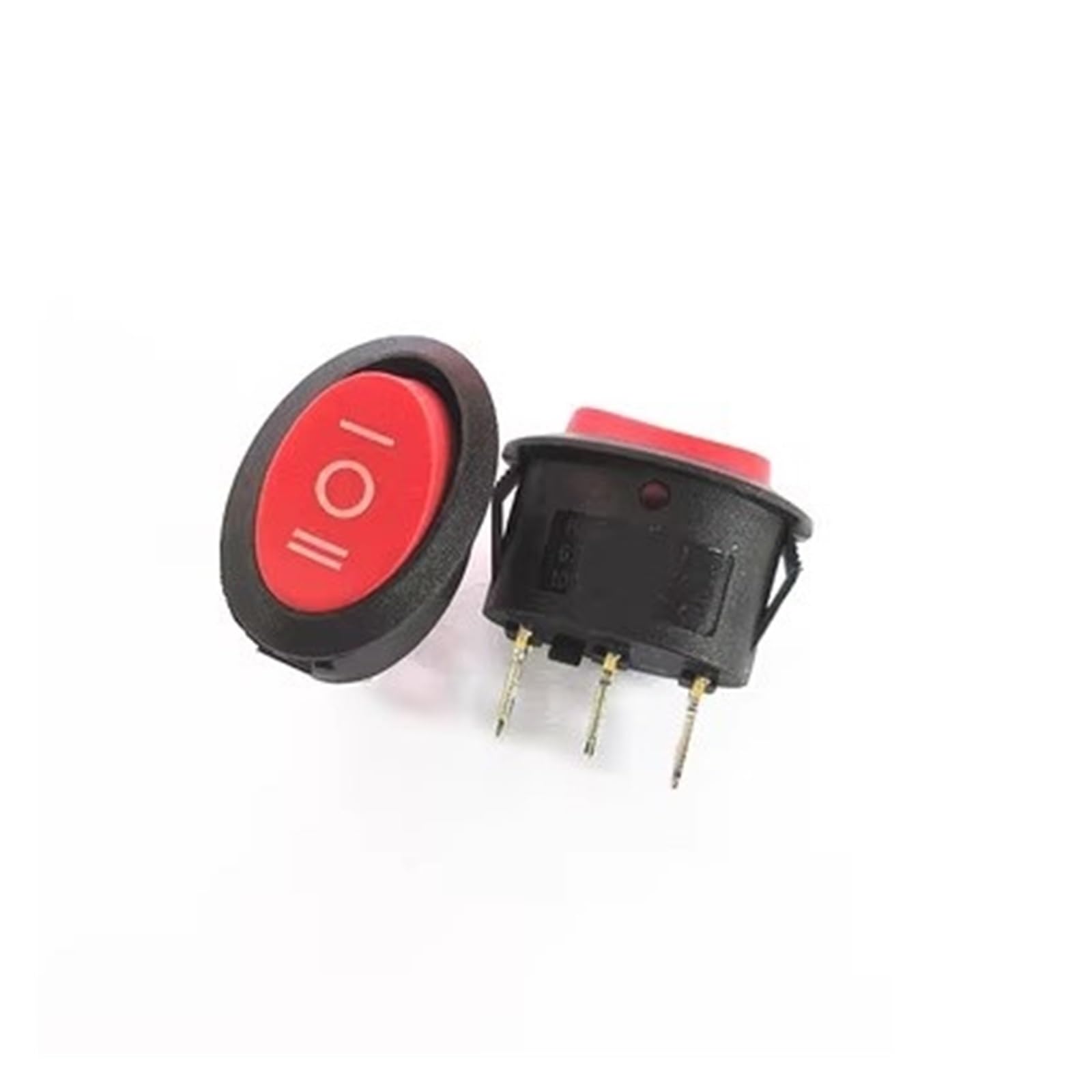 IDGTTLDF 1pcs 6A/250V kettle Power supply rocker Round boat oval switch Red 3Pin On-off-On