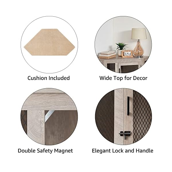 unipaws Medium Dog Crate Furniture with Cushion, Decorative Pet Crate for Corners, Dog Kennel House Indoor, Weathered Grey, Medium unipaws Medium Dog Crate Furniture with Cushion, Decorative Pet Crate for Corners, Dog Kennel House Indoor, Weathered Grey, Medium