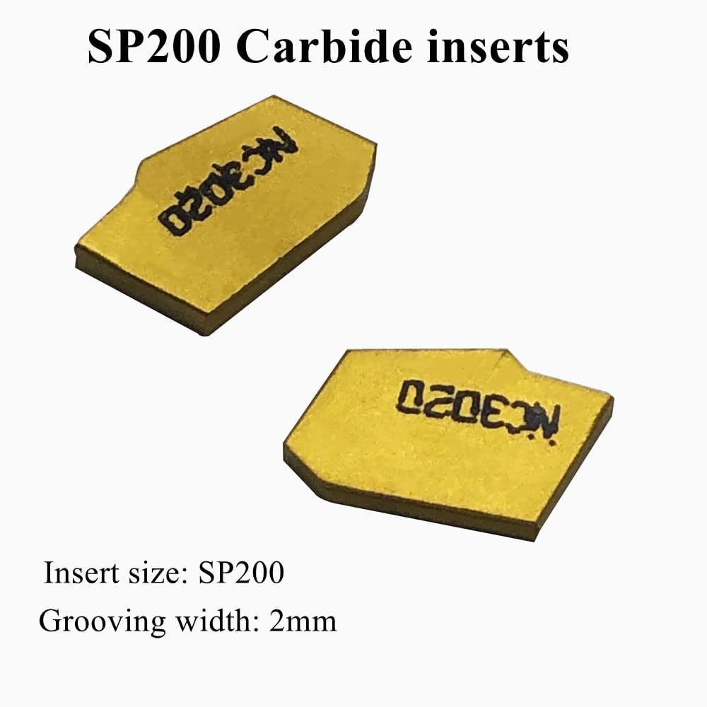 1/2" 3/8" Indexable Lathe Grooving Parting Holder with 10 Pieces GTN- SP200 Heavy Duty Nickel Plated ZQ1212R02 Right -Hand Cut Off Tool Carbide Inserts (3/8" ZQ1010R02 with 10pcs Inserts) — Amazon image 2