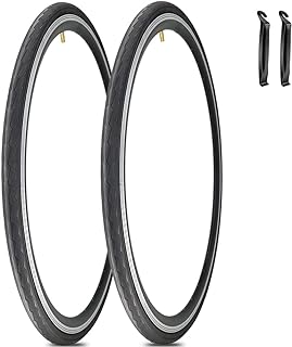 2 Pack 700x23C/25C/28C/35C/38C Bike Tire Foldable Replacement Tires with or Without Bike Tubes and Tire Levers for Road Bicycle