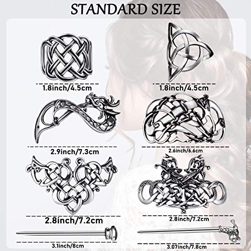 Syhood SYHOOD-266235 6 Pieces Retro Silver Viking Celtic Alloy Hair Clips thumb #1