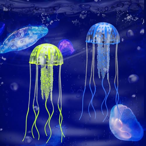 Image of Weewooday 7 Pcs Artificial Fish Glowing Effect,Simple Colors