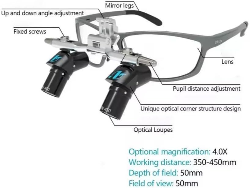 VIDI Loupe with LED Headlight 4.0X Adjustable for Jewelry Appraisal Electronic Maintenance