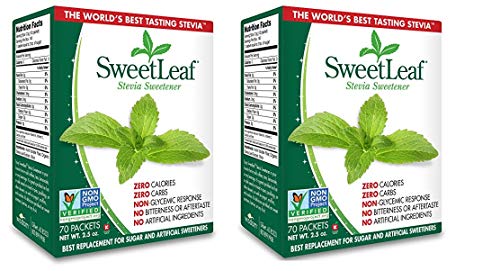 SweetLeaf Natural Stevia Sweetener, 70 Count( 2 pack)