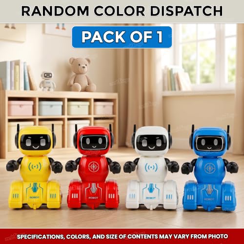Image of Zest 4 Toyz Push and Go Robot Toy for Kids Inertia Driving Swinging Action Educational Robot Car Toy Indoor Outdoor Fun Gift for Boys and Girls 12 Months + (Pack of 1) Random Color