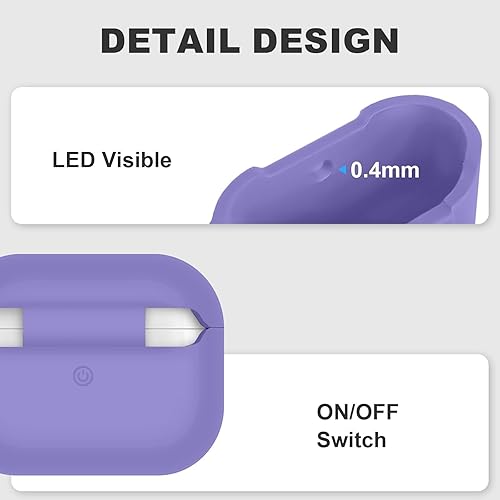 Vista 16 de Funda compatible con AirPods de tercera generación, accesorios de protección de silicona con llavero y kit de limpiador para mujeres y hombres, LED