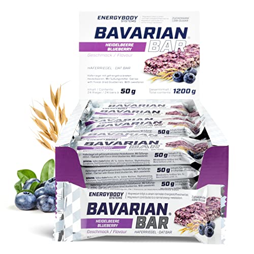 Energybody-Bavarian-Bar-Haferriegel-Heidelbeere-24x50g-Energieriegel-als-OatsnackPowerriegel-Flapjack-als-SportnahrungHaferflocken-Riegel-Kohlenhydrate-Riegel-als-Sportlernahrung