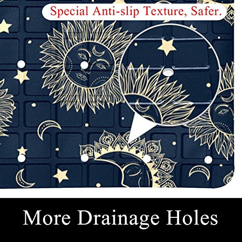 Tapis de douche lune soleil haute adhérence avec trous de drainage optimisés - 3