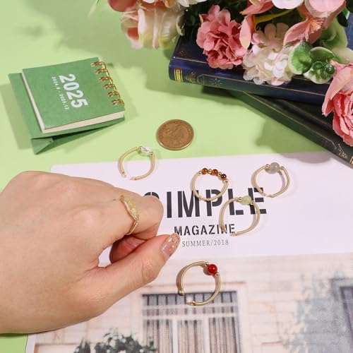 Bagues en pierre de lune et fil d'or : le coffret cadeau idéal de bijoux ajustables - 3