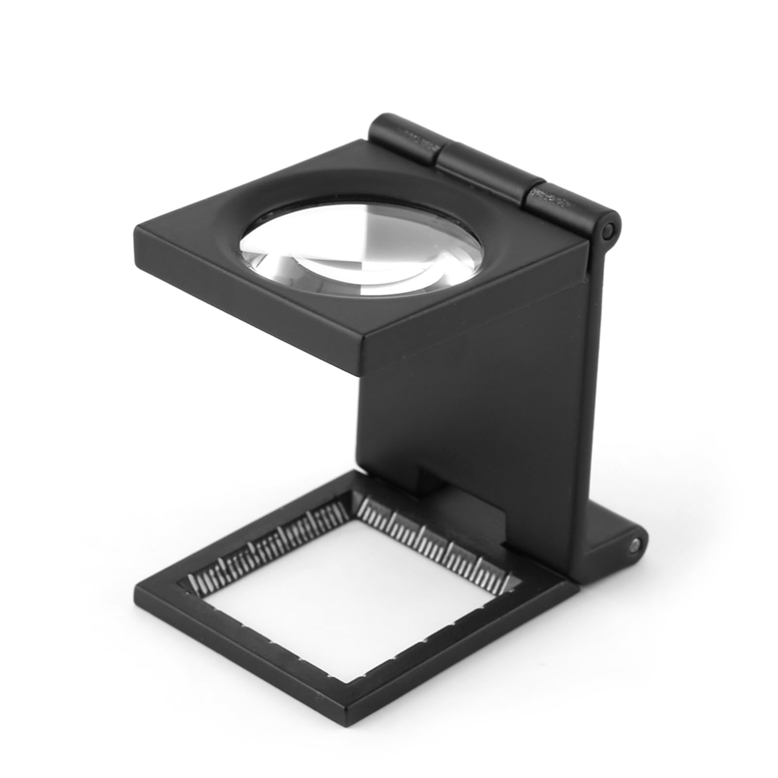 Holigie Small Magnifying Glass, Pocket Magnifying Glass 10x28mm Three Folding Portable Zinc Alloy with Pouch, Mini Magnifying Glass for Reading Textile Watch Jewelry